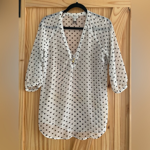 Dynamite Tops - Sheer Polka Dots blouse